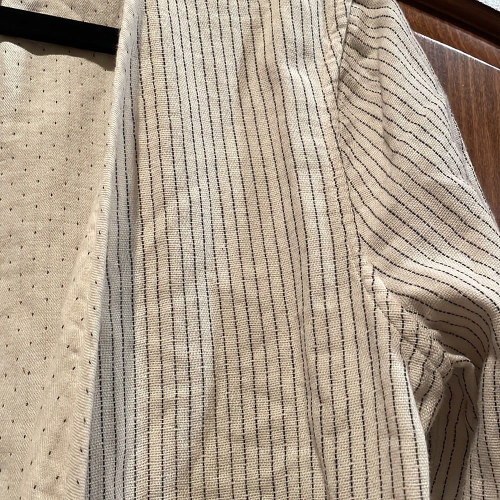 Eileen Fisher Open Front Neck Slubbed Organic Cotton Reversible Jacket Blazer S - Picture 3 of 16